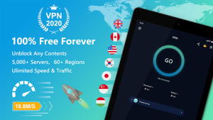 دکمه اتصال سریع در فیلترشکن Free VPN Super برای اندروید، رابط کاربری آسان
